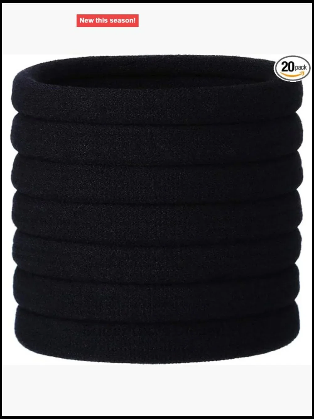 20 Pack Large Stretch Cotton Hair Ties Ponytail Holders for Thick Curly Hair